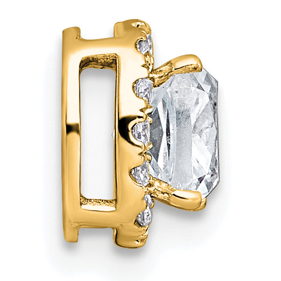 14k 1 1/6 carat Certified Lab Grown Diamond VS+ F+ Cushion Complete Halo Chain Slide Pendant Secondary image