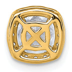14k 1 1/6 carat Certified Lab Grown Diamond VS+ F+ Cushion Complete Halo Chain Slide Pendant