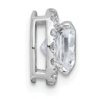 14k White Gold 1 3/4 carat Lab Grown Diamond VS+ F+ Cushion Complete Halo Chain Slide Pendant