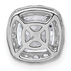14k White Gold 1 3/4 carat Lab Grown Diamond VS+ F+ Cushion Complete Halo Chain Slide Pendant