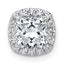 14k White Gold 1 3/4 carat Lab Grown Diamond VS+ F+ Cushion Complete Halo Chain Slide Pendant