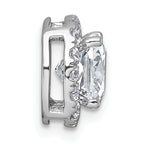 14k White Gold 2 1/3 carat Lab Grown Diamond VS+ F+ Cushion Complete Halo Chain Slide Pendant