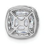 14k White Gold 2 1/3 carat Lab Grown Diamond VS+ F+ Cushion Complete Halo Chain Slide Pendant