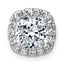 14k White Gold 2 1/3 carat Certified Lab Grown Diamond VS+ F+ Cushion Complete Halo Chain Slide Pendant