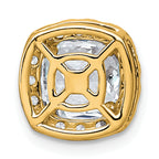 14k 2 1/3 carat Certified Lab Grown Diamond VS+ F+ Cushion Complete Halo Chain Slide Pendant