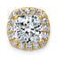 14k 2 1/3 carat Certified Lab Grown Diamond VS+ F+ Cushion Complete Halo Chain Slide Pendant
