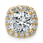 14k 2 1/3 carat Lab Grown Diamond VS+ F+ Cushion Complete Halo Chain Slide Pendant