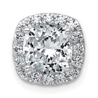 14k White Gold 3 carat Certified Lab Grown Diamond VS+ F+ Cushion Complete Halo Chain Slide Pendant