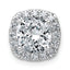 14k White Gold 3 carat Certified Lab Grown Diamond VS+ F+ Cushion Complete Halo Chain Slide Pendant