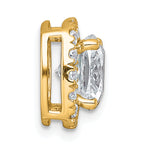 14k 3 carat Certified Lab Grown Diamond VS+ F+ Cushion Complete Halo Chain Slide Pendant