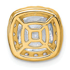 14k 3 carat Lab Grown Diamond VS+ F+ Cushion Complete Halo Chain Slide Pendant