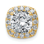 14k 3 carat Lab Grown Diamond VS+ F+ Cushion Complete Halo Chain Slide Pendant