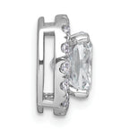 14k White Gold 3 1/2 carat Lab Grown Diamond VS+ F+ Cushion Complete Halo Chain Slide Pendant