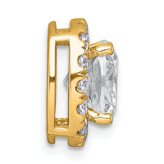 14k 3 1/2 carat Lab Grown Diamond VS+ F+ Cushion Complete Halo Chain Slide Pendant