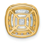 14k 3 1/2 carat Lab Grown Diamond VS+ F+ Cushion Complete Halo Chain Slide Pendant