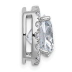 14k White Gold 4 5/8 carat Lab Grown Diamond VS+ F+ Cushion Complete Halo Chain Slide Pendant