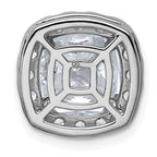 14k White Gold 4 5/8 carat Lab Grown Diamond VS+ F+ Cushion Complete Halo Chain Slide Pendant