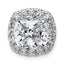 14k White Gold 4 5/8 carat Lab Grown Diamond VS+ F+ Cushion Complete Halo Chain Slide Pendant