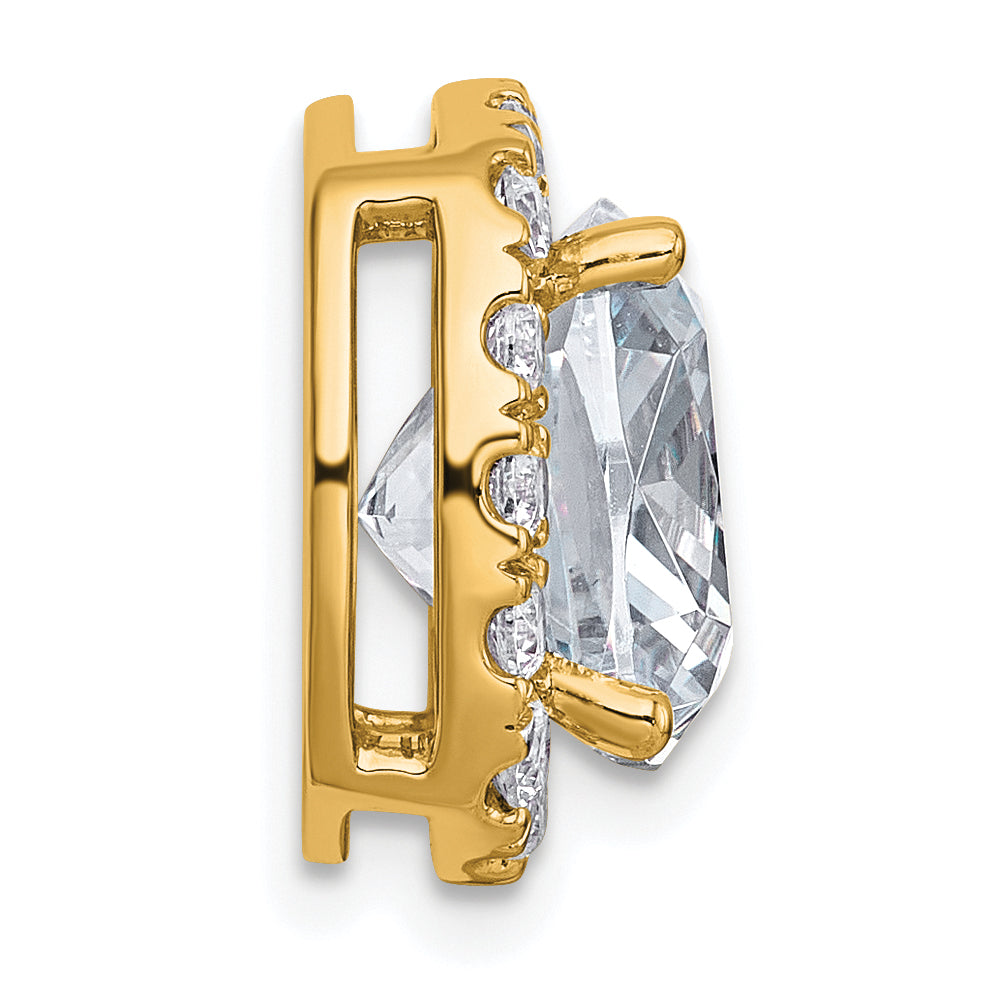 14k 4 5/8 carat Certified Lab Grown Diamond VS+ F+ Cushion Complete Halo Chain Slide Pendant
