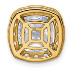 14k 4 5/8 carat Certified Lab Grown Diamond VS+ F+ Cushion Complete Halo Chain Slide Pendant