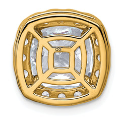 14k 4 5/8 carat Lab Grown Diamond VS+ F+ Cushion Complete Halo Chain Slide Pendant