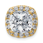 14k 4 5/8 carat Lab Grown Diamond VS+ F+ Cushion Complete Halo Chain Slide Pendant