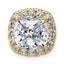 14k 4 5/8 carat Lab Grown Diamond VS+ F+ Cushion Complete Halo Chain Slide Pendant