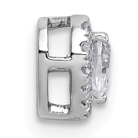 14k White Gold 1/3 carat Lab Grown Diamond VS+ F+ Heart Complete Halo Chain Slide Pendant Secondary image
