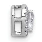 14k White Gold 1/3 carat Lab Grown Diamond VS+ F+ Heart Complete Halo Chain Slide Pendant