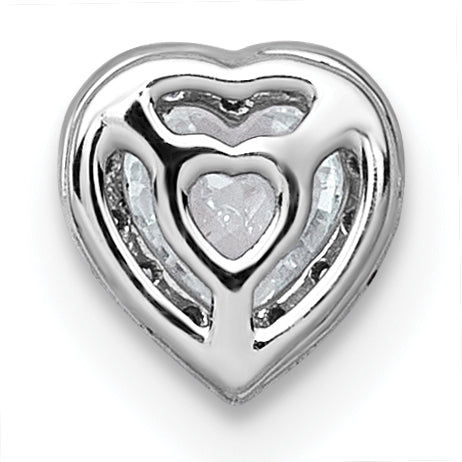 14k White Gold 1/3 carat Lab Grown Diamond VS+ F+ Heart Complete Halo Chain Slide Pendant