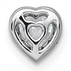 14k White Gold 1/3 carat Lab Grown Diamond VS+ F+ Heart Complete Halo Chain Slide Pendant