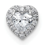 14k White Gold 1/3 carat Lab Grown Diamond VS+ F+ Heart Complete Halo Chain Slide Pendant