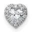 14k White Gold 1/3 carat Lab Grown Diamond VS+ F+ Heart Complete Halo Chain Slide Pendant