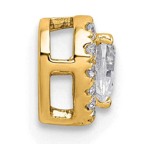 14k 1/3 carat Lab Grown Diamond VS+ F+ Heart Complete Halo Chain Slide Pendant Secondary image
