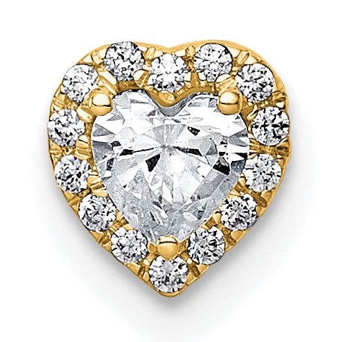 14k 1/3 carat Lab Grown Diamond VS+ F+ Heart Complete Halo Chain Slide Pendant Main image