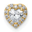 14k 1/3 carat Lab Grown Diamond VS+ F+ Heart Complete Halo Chain Slide Pendant