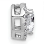 14k White Gold 5/8 carat Lab Grown Diamond VS+ F+ Heart Complete Halo Chain Slide Pendant
