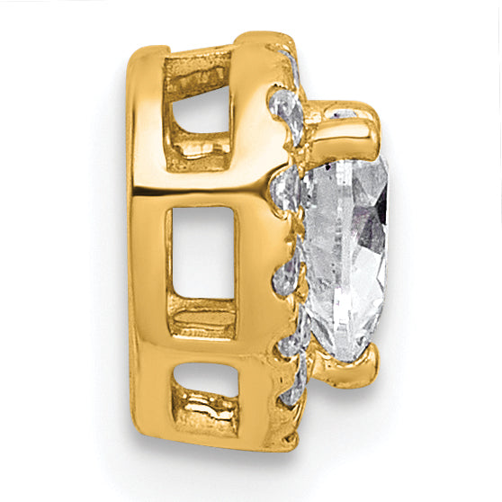 14k 5/8 carat Lab Grown Diamond VS+ F+ Heart Complete Halo Chain Slide Pendant Secondary image