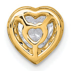14k 5/8 carat Lab Grown Diamond VS+ F+ Heart Complete Halo Chain Slide Pendant