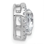 14k White Gold 1 1/5 carat Lab Grown Diamond VS+ F+ Trillion Complete Halo Chain Slide Pendant