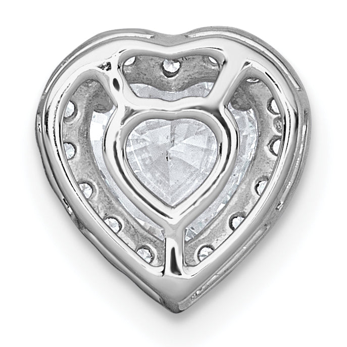 14k White Gold 1 1/5 carat Certified Lab Grown Diamond VS+ F+ Trillion Complete Halo Chain Slide Pendant
