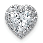 14k White Gold 1 1/5 carat Lab Grown Diamond VS+ F+ Trillion Complete Halo Chain Slide Pendant