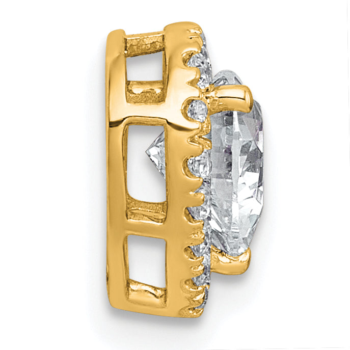14k 1 1/5 carat Lab Grown Diamond VS+ F+ Trillion Complete Halo Chain Slide Pendant Secondary image