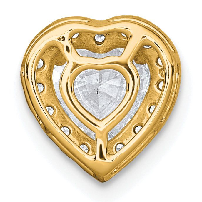 14k 1 1/5 carat Lab Grown Diamond VS+ F+ Trillion Complete Halo Chain Slide Pendant
