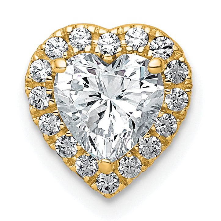 14k 1 1/5 carat Certified Lab Grown Diamond VS+ F+ Trillion Complete Halo Chain Slide Pendant