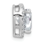 14k White Gold 1 3/4 carat Lab Grown Diamond VS/SI+ G+ Heart Complete Halo Chain Slide Pendant