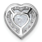 14k White Gold 1 3/4 carat Lab Grown Diamond VS/SI+ G+ Heart Complete Halo Chain Slide Pendant