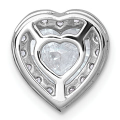 14k White Gold 1 3/4 carat Certified Lab Grown Diamond VS+ F+ Heart Complete Halo Chain Slide Pendant