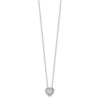 14k White Gold 1 3/4 carat Certified Lab Grown Diamond VS/SI+ G+ Heart Complete 18 inch Halo Pendant Necklace
