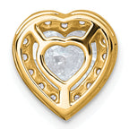 14k 1 3/4 carat Certified Lab Grown Diamond VS+ F+ Heart Complete Halo Chain Slide Pendant
